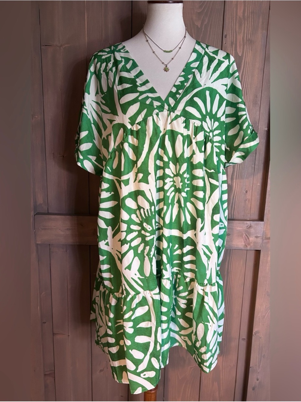 💚 IZURIA • Green Boho Summer Dress